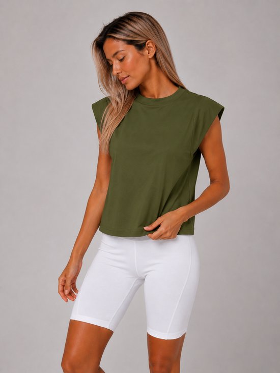Dames Crop Tanktop - Modieuze Sport & Casual Top - Stijlvol - Loszittend - Crop Top - Sporttop