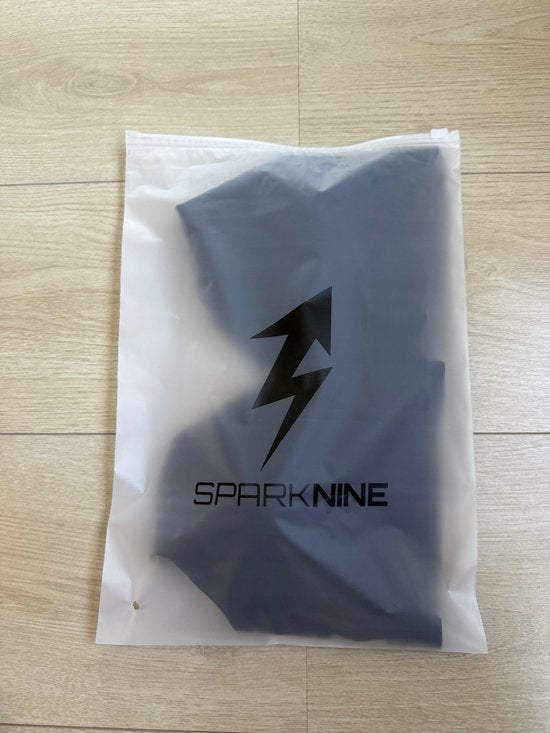 SparkNine Glowbra sportbeha dames - hoge ondersteuning - L - zwart - kruisrug - ademend & stijlvol - met verwijderbare pads - glanzend & zacht