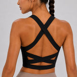 SparkNine Sculptactive sporttop - met ingebouwde sportbeha - verwijderbare pads - L - zwart - high impact ondersteuning - kruisrug - ademend & stijlvol