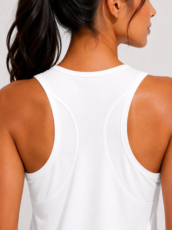 SparkNine Easefit top - sporttop - atletische tanktop - S - wit - mouwloos - luchtig & ademend - sneldrogend