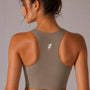 SparkNine Coreshield sportbeha - met ingebouwde pads - XL - cacao - push-up sport-bh - high impact ondersteuning - push-up - ademend