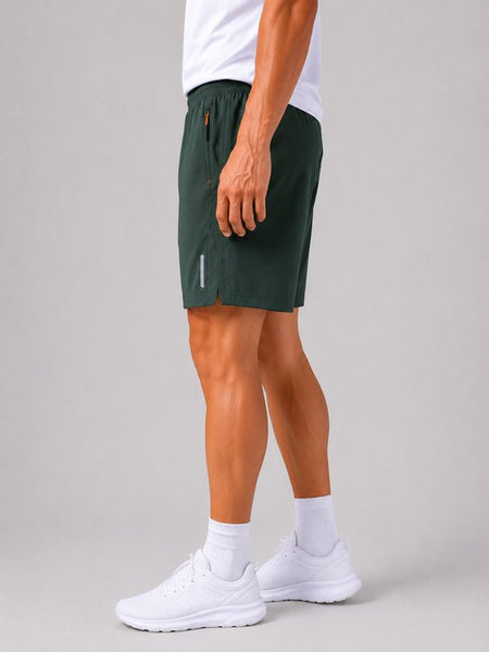 SparkNine Apex fitnesshort - sportbroek - met ritszakken - XXL - groen - functioneel - sneldrogend & ademend - elastische band met trekkoord