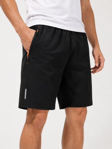 SparkNine Apex fitnesshort - sportbroek - met ritszakken - S - zwart - functioneel - sneldrogend & ademend - elastische band met trekkoord