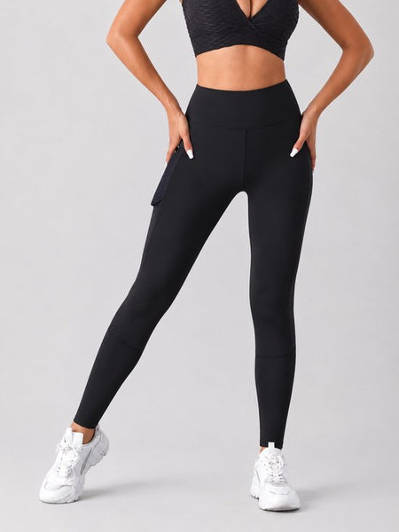 SparkNine Novaflex sportlegging dames - stijlvol & ademend - met zakken - XL - zwart - mesh panelen - elastisch - squatproof