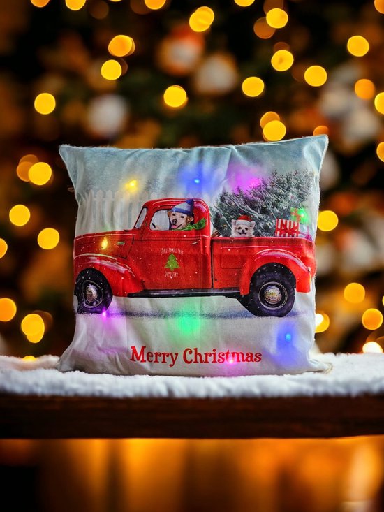 Mar's Art - Kerst - Kussenhoes Kerst - Kerst Kussen met - Verlichting
