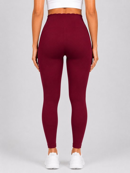 SparkNine Bellyflex zwangerschap legging - S - rood - hoge taille - rekbaar - maternity - geribbelde tailleband - stijlvol & ademend
