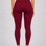 SparkNine Bellyflex zwangerschap legging - S - rood - hoge taille - rekbaar - maternity - geribbelde tailleband - stijlvol & ademend