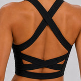SparkNine Sculptactive sporttop - met ingebouwde sportbeha - verwijderbare pads - L - zwart - high impact ondersteuning - kruisrug - ademend & stijlvol