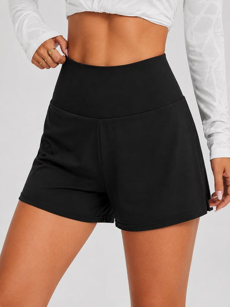 SparkNine Breeze dames short - sportshort - met telefoonzak - dubbellaags met binnenshort - XXL - zwart - fitness - hoge taille - ademend & sneldrogend
