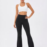SparkNine Serenaflare dames legging - flare pants - met zakken - S - zwart - hoge taille - stijlvol - elastisch