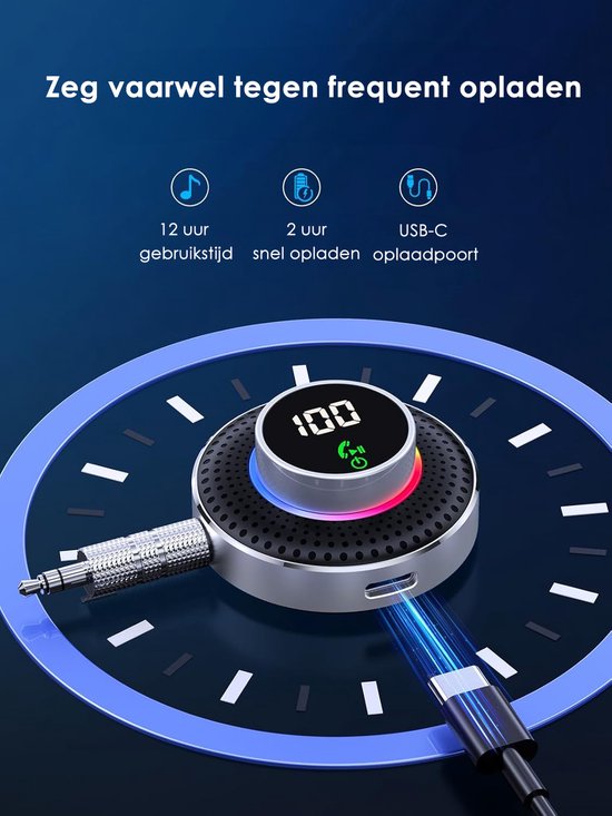 Pro bluetooth receiver- BT 5.3 - 3.5 mm AUX - Bluetooth Transmitter - Bluetooth Ontvanger