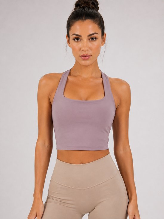 SparkNine Sculptactive sporttop - met ingebouwde sportbeha - verwijderbare pads - XXL - paars - high impact ondersteuning - kruisrug - ademend & stijlvol