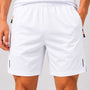 SparkNine Apex fitnesshort - sportbroek - met ritszakken - XL - wit - functioneel - sneldrogend & ademend - elastische band met trekkoord