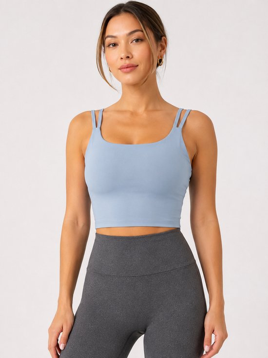 SparkNine Effortless crop top - met verwijderbare vulling - twist back - stijlvol & ademend