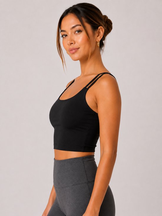 SparkNine Effortless crop top - met verwijderbare vulling - twist back - stijlvol & ademend
