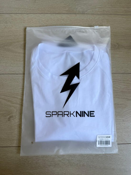 SparkNine Aeroflex heren sport t-shirt - strakke & aansluitende fit - 3XL - wit - ademend & sneldrogend - elastisch