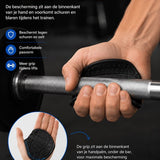 SparkNine Sparkgrip halterhandschoenen - rubber - antislip - volledige palm bescherming - flexibel - one size - zwart - fitness handschoen - grip lifting pads
