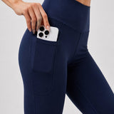 SparkNine Serenaflare dames legging - flare pants - met zakken - S - blauw - hoge taille - stijlvol - elastisch
