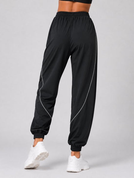 SparkNine Shadowflex dames joggingsbroek - losse fit - met elastische banden - L - zwart - training - hoge taille - lichtgewicht & comfortabel