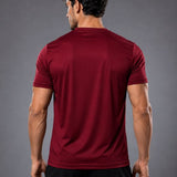 SparkNine Stormcore heren sport t-shirt - sneldrogend & ademend - fitness shirt - XS - rood - korte mauwen - training, rennen, casual dragen
