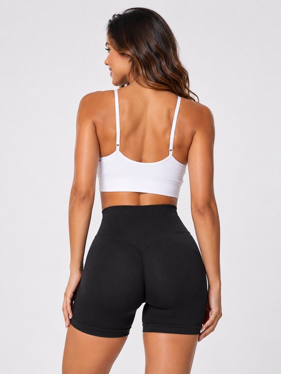 SparkNine Peachlift fitness short - dames- XS - zwart - hoge taille - butt lifting - buikcontrole - elastisch - stevig & aansluitend