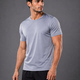 SparkNine Stormcore heren sport t-shirt - sneldrogend & ademend - fitness shirt - XXL - grijs - korte mauwen - training, rennen, casual dragen
