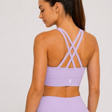 SparkNine Elevate sport-bh - XL - orchid - gekruiste rug - push-up effect - stevige ondersteuning - met uitneembare pads