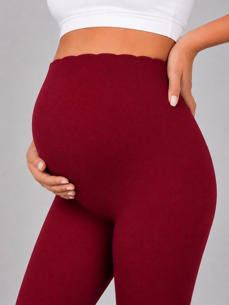 SparkNine Bellyflex zwangerschap legging - M - rood - hoge taille - rekbaar - maternity - geribbelde tailleband - stijlvol & ademend