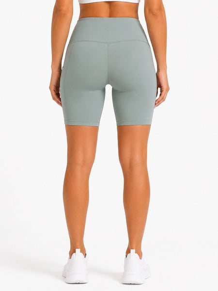 SparkNine Softflow korte sportbroek - met zakken - zachte stof - S - lichtgrijs - dames short - half lang - fietsshort