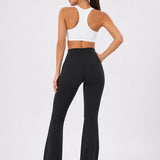 SparkNine Serenaflare dames legging - flare pants - met zakken - S - zwart - hoge taille - stijlvol - elastisch