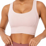 SparkNine Flexaura sport BH - stijlvolle sportbeha - ingebouwde pads - XXL - roze - high support ondersteuning - cross design