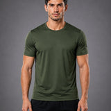SparkNine Stormcore heren sport t-shirt - sneldrogend & ademend - fitness shirt - S - groen - korte mauwen - training, rennen, casual dragen