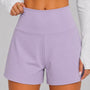 SparkNine Breeze dames short - sportshort - met telefoonzak - dubbellaags met binnenshort - S - paars - fitness - hoge taille - ademend & sneldrogend