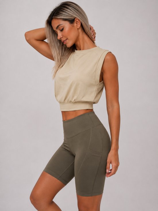 Dames Crop Tanktop - Modieuze Sport & Casual Top - Stijlvol - Loszittend - Crop Top - Sporttop