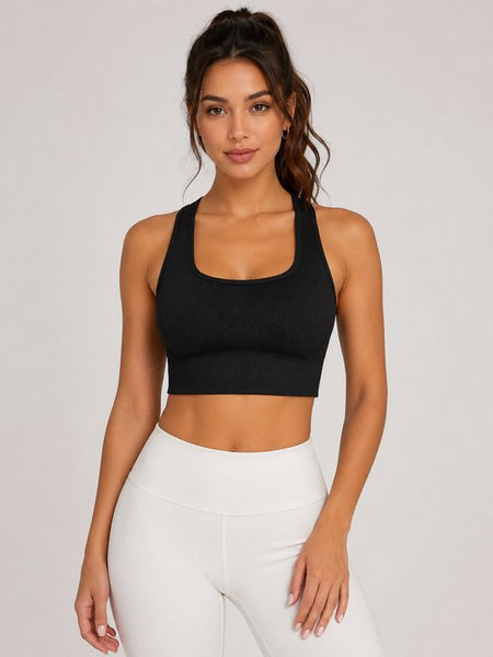 Dames Sport Bra - Met Verwijderbare Pads - Crop - U-Neck - Stretch - Comfortabel - Sport-BH