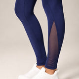 SparkNine Meshtone Sportlegging - XL - blauw - mesh details & handige zakken - sportbroek - ademend & stijlvol - elastisch - squatproof