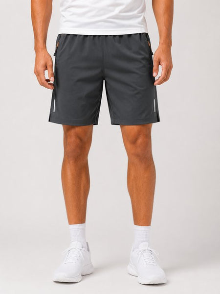 SparkNine Apex fitnesshort - sportbroek - met ritszakken - XL - grijs - functioneel - sneldrogend & ademend - elastische band met trekkoord