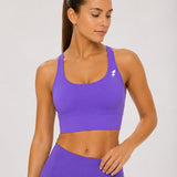SparkNine Elevate sport-bh - M - paars - gekruiste rug - push-up effect - stevige ondersteuning - met uitneembare pads