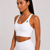 SparkNine Elevate sport-bh - M - wit - gekruiste rug - push-up effect - stevige ondersteuning - met uitneembare pads