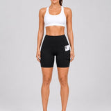 SparkNine Rebel fitness short - korte sportbroek met zakken - M - zwart - hoge taille - sport - telefoonzak - squatproof - niet doorschijnend
