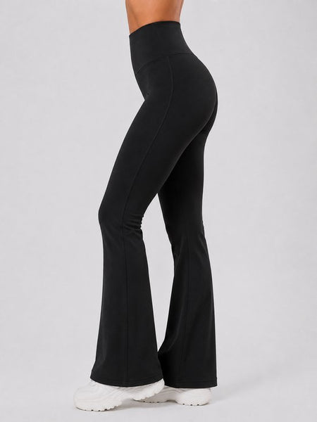 SparkNine Sonrisa flare legging - S - zwart - high waist - scrunch-effect - zacht & comfortabel