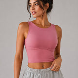 SparkNine Supportflex Sporttop met Built-in Bra - uitneembare pads - XL - roze - sport bh - met hoge ondersteuning - cropped