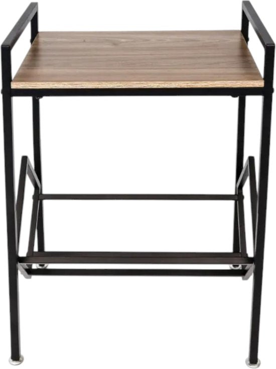 Multifunctioneel LP Opbergsysteem - Zwart met Hout - LP Kast met Wielen - Bijzettafel & Nachtkastje - Langspeelplaat Houder & Organizer - Stijlvol Elpee Rek