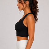 Dames Sport Bra - Met Verwijderbare Pads - Crop - U-Neck - Stretch - Comfortabel - Sport-BH