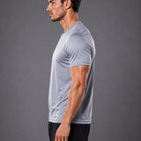 SparkNine Stormcore heren sport t-shirt - sneldrogend & ademend - fitness shirt - XXL - grijs - korte mauwen - training, rennen, casual dragen