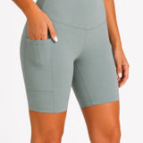 SparkNine Softflow korte sportbroek - met zakken - zachte stof - S - lichtgrijs - dames short - half lang - fietsshort
