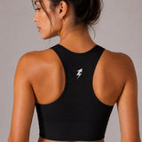 SparkNine Coreshield sportbeha - met ingebouwde pads - M - zwart - push-up sport-bh - high impact ondersteuning - push-up - ademend