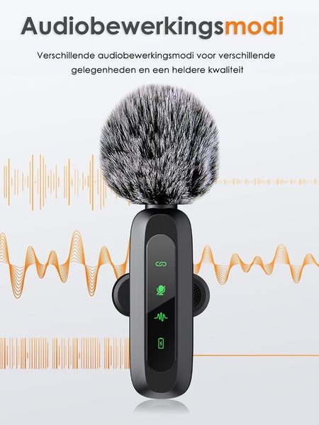 Draadloze Microfoon - 2 Stuks - Geschikt voor iPhone, Android en Camera - Plug & Play - Meter Bereik