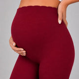 SparkNine Bellyflex zwangerschap legging - S - rood - hoge taille - rekbaar - maternity - geribbelde tailleband - stijlvol & ademend