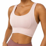 SparkNine Flexaura sport BH - stijlvolle sportbeha - ingebouwde pads - S - roze - high support ondersteuning - cross design